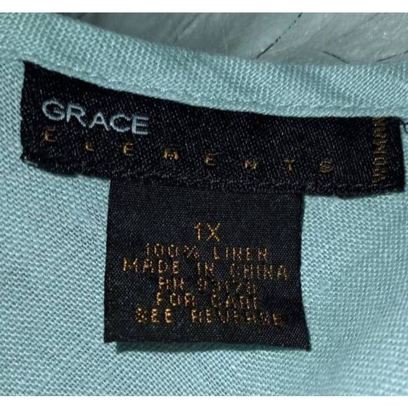 GRACE ELEMENTS LT. BLUE SLEEVELESS TOP SZ.1X EUC. - Picture 5 of 6